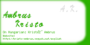 ambrus kristo business card